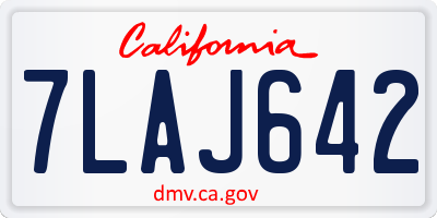 CA license plate 7LAJ642