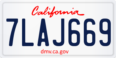 CA license plate 7LAJ669