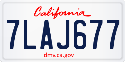 CA license plate 7LAJ677