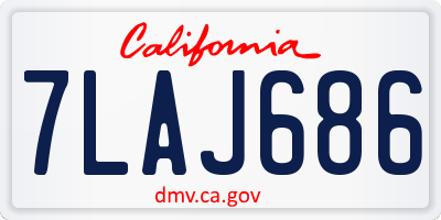 CA license plate 7LAJ686