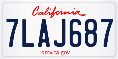 CA license plate 7LAJ687