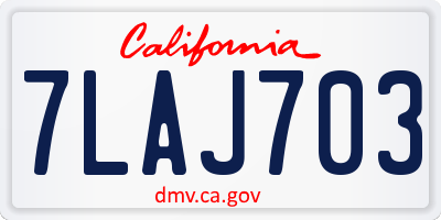 CA license plate 7LAJ703