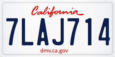 CA license plate 7LAJ714