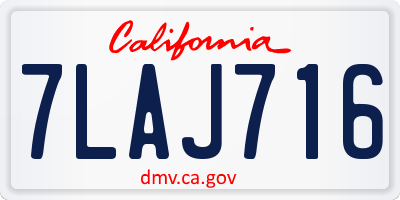 CA license plate 7LAJ716