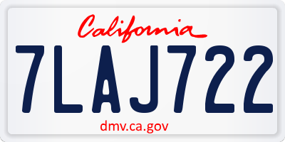 CA license plate 7LAJ722