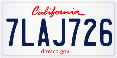 CA license plate 7LAJ726