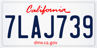 CA license plate 7LAJ739