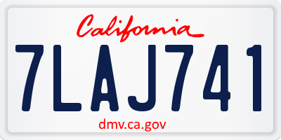 CA license plate 7LAJ741