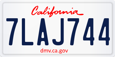 CA license plate 7LAJ744