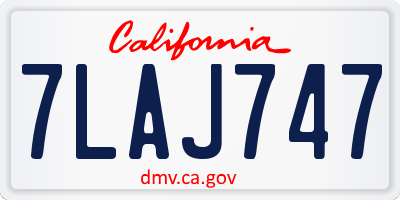 CA license plate 7LAJ747