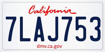 CA license plate 7LAJ753