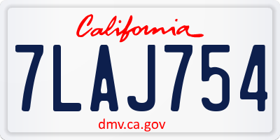 CA license plate 7LAJ754