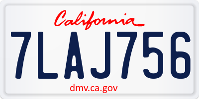 CA license plate 7LAJ756