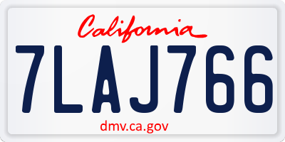 CA license plate 7LAJ766