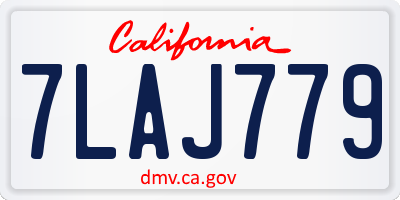 CA license plate 7LAJ779