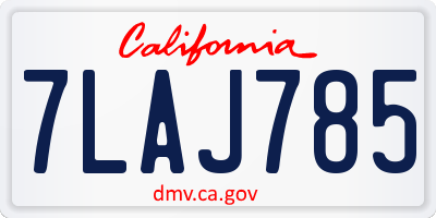 CA license plate 7LAJ785