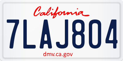 CA license plate 7LAJ804