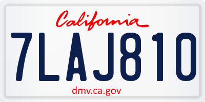 CA license plate 7LAJ810