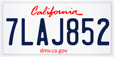 CA license plate 7LAJ852