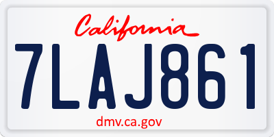 CA license plate 7LAJ861