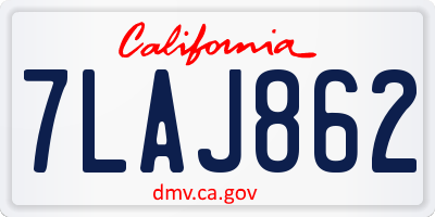 CA license plate 7LAJ862