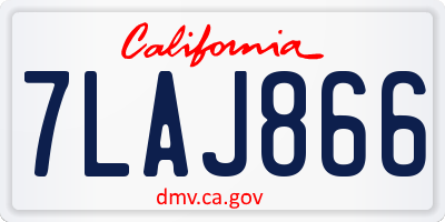 CA license plate 7LAJ866