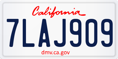 CA license plate 7LAJ909