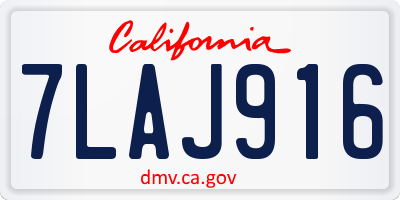 CA license plate 7LAJ916