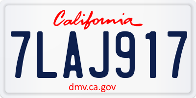 CA license plate 7LAJ917