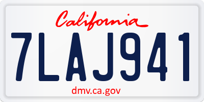 CA license plate 7LAJ941
