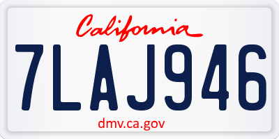 CA license plate 7LAJ946