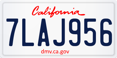 CA license plate 7LAJ956