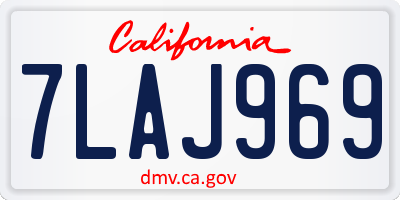 CA license plate 7LAJ969