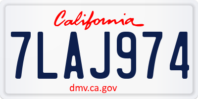 CA license plate 7LAJ974
