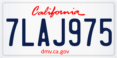 CA license plate 7LAJ975