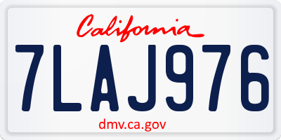 CA license plate 7LAJ976