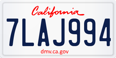 CA license plate 7LAJ994