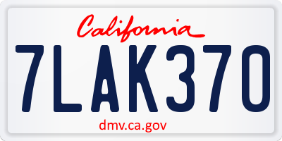 CA license plate 7LAK370