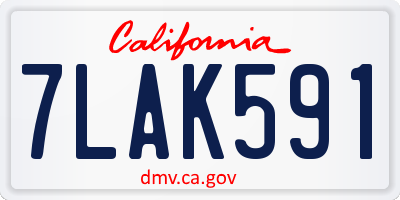CA license plate 7LAK591