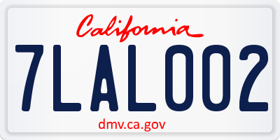 CA license plate 7LAL002
