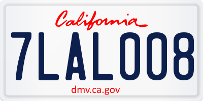 CA license plate 7LAL008