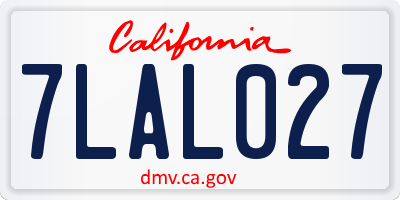 CA license plate 7LAL027