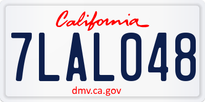 CA license plate 7LAL048