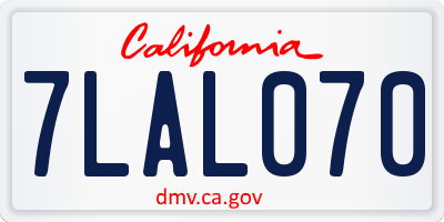 CA license plate 7LAL070
