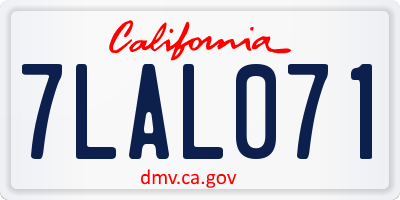 CA license plate 7LAL071