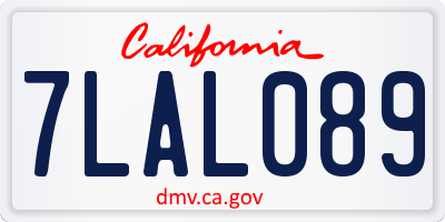 CA license plate 7LAL089