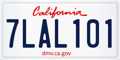 CA license plate 7LAL101