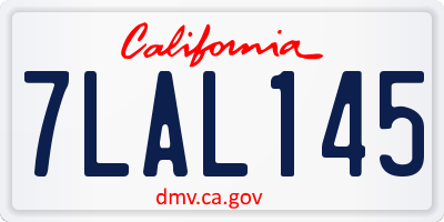 CA license plate 7LAL145