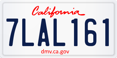 CA license plate 7LAL161