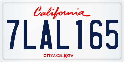 CA license plate 7LAL165
